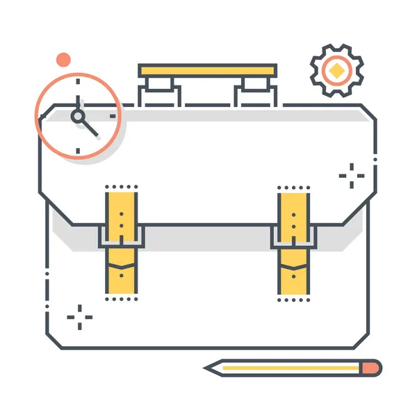 Briefcase liée icône vectorielle de ligne de couleur, illustration — Image vectorielle