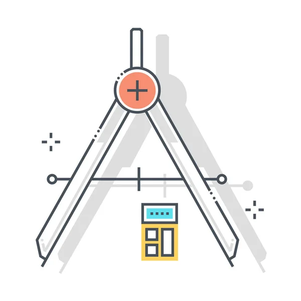 Compasses related color line vector icon, illustration — 스톡 벡터