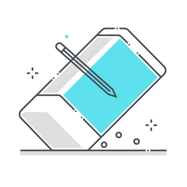 Eraser related color line vector icon, illustration — 图库矢量图片