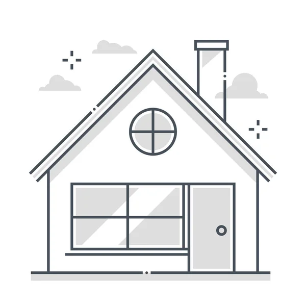 Hausbezogene Farblinien Vektor Symbol Abbildung Das Symbol Dreht Sich Immobilien — Stockvektor