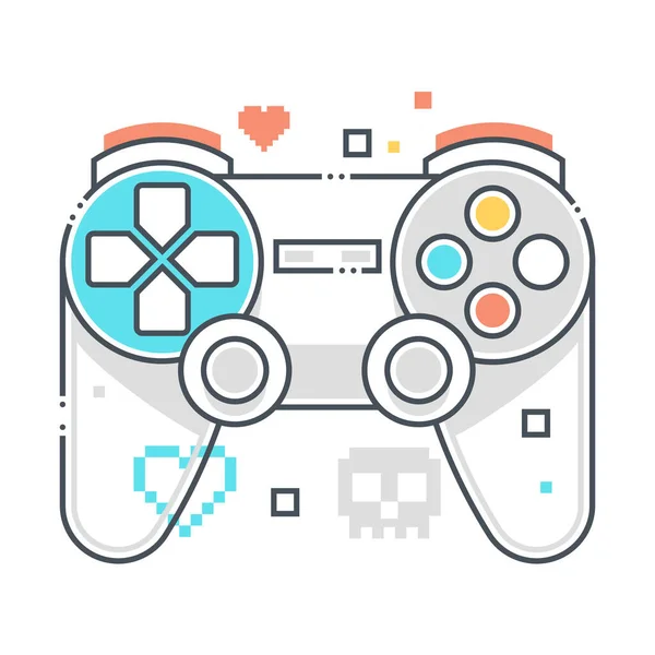 Controlador Juego Relacionado Con Línea Color Icono Vector Ilustración Icono — Vector de stock