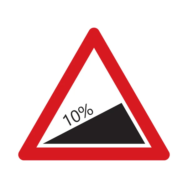 Verkehrsschild steile Talfahrt — Stockvektor