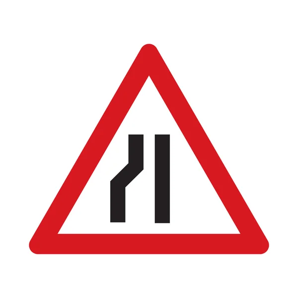 Panneau de signalisation routière rétrécit — Image vectorielle