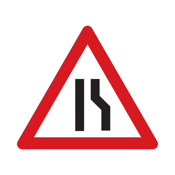 Panneau de signalisation routière rétrécit — Image vectorielle