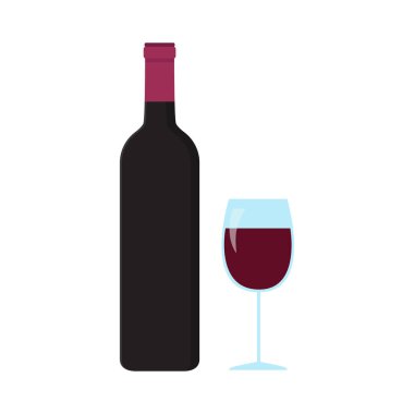 Bir şişe ve kadeh şarap