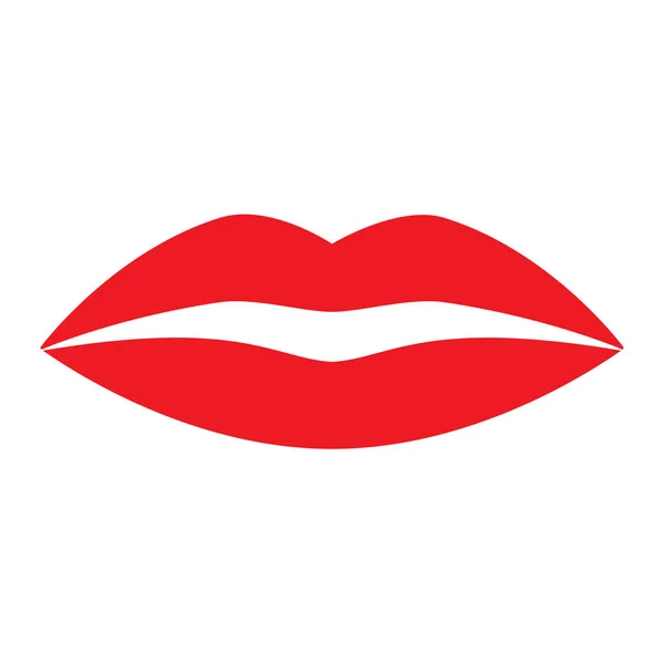 Platte pictogram rode lippen — Stockvector