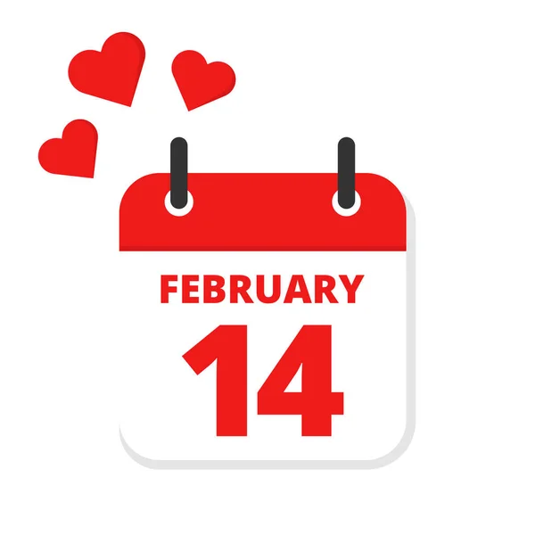 Calendario Día de San Valentín — Vector de stock