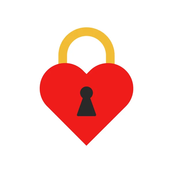 Locked heart padlock — Stock Vector