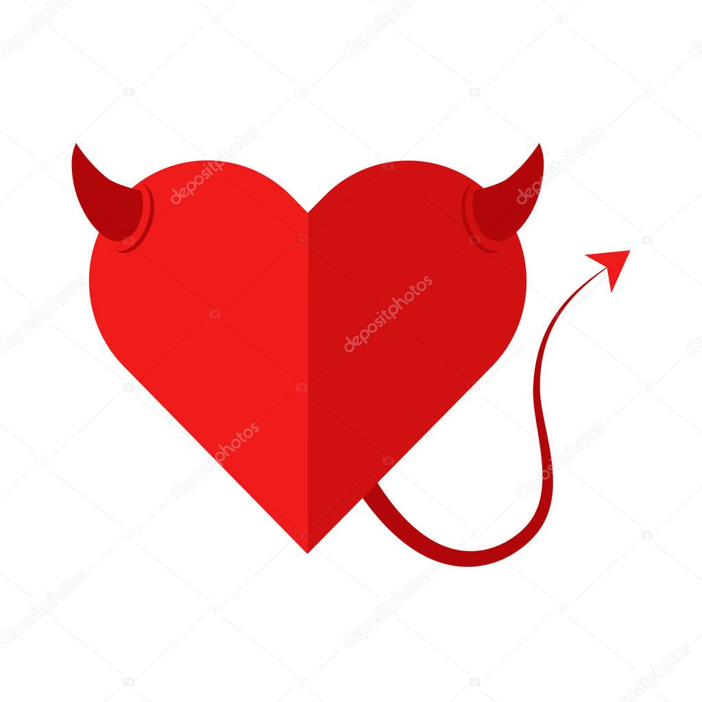Flat icon devil heart
