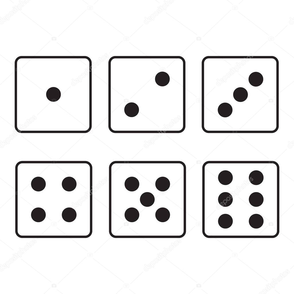 Flat icon dice with rounded corners