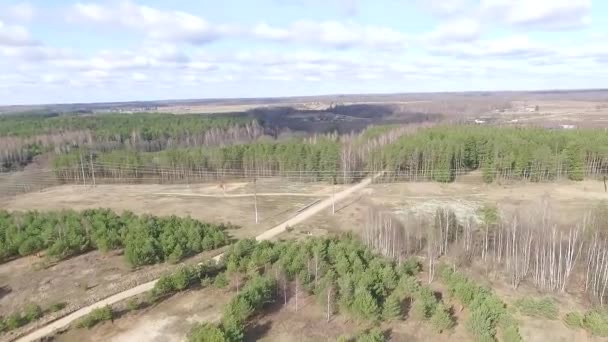 Vista aérea sobre o país com rotação — Vídeo de Stock