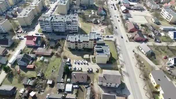 Flight Over Small Town — Stock Video