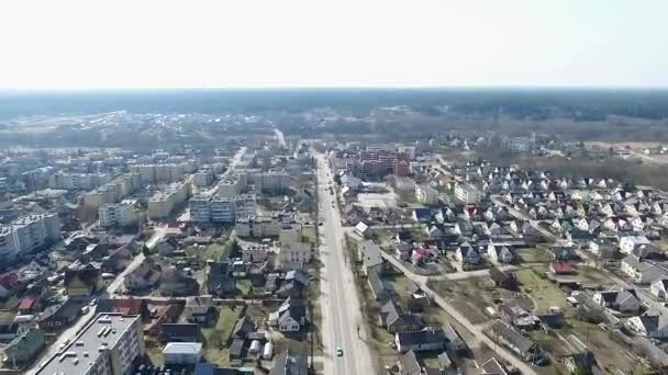 Flyg över Small Town — Stockvideo