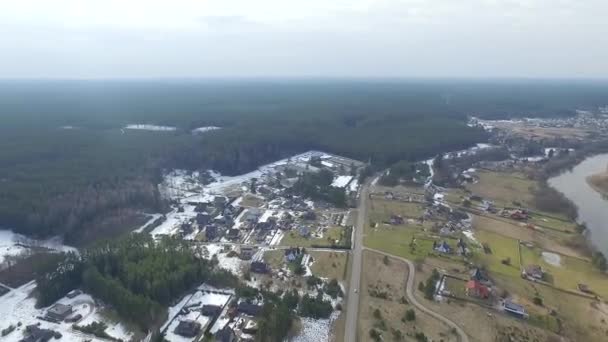 Panorama Over Small Town With Rotation — Stock Video