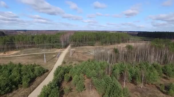 Vista aérea sobre o país — Vídeo de Stock