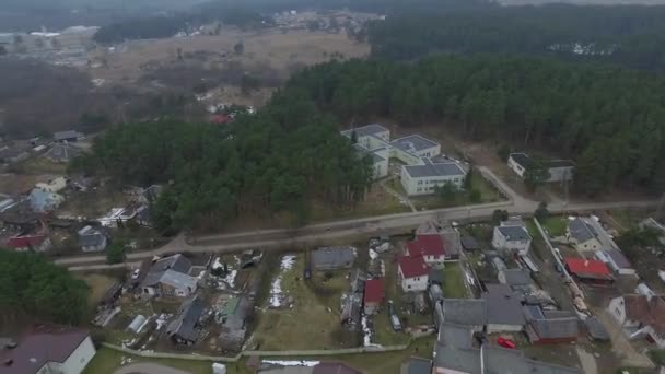 Panorama sobre cidade pequena com rotação — Vídeo de Stock