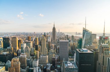 New York, ABD. Akşam 8-24-17: New York silueti.
