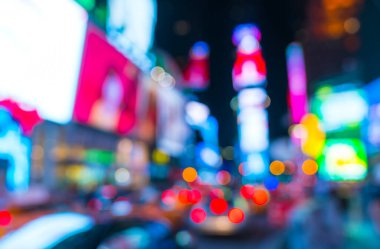 New York City, New York, ABD, 8-31-17: zaman meydanı, renkli ışıklandırma, arka plan için maviye boyanmış.