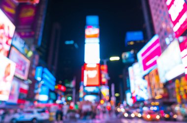 New York City, New York, ABD, 8-31-17: zaman meydanı, renkli ışıklandırma, arka plan için maviye boyanmış.