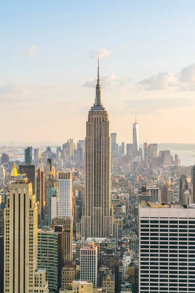 New York Skyline Sunset — Stock Photo, Image