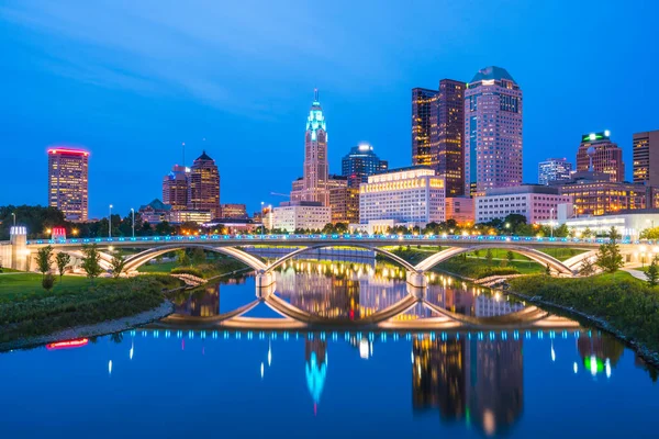 Columbus Ohio Usa Vacker Columbus Skyline Natten — Stockfoto