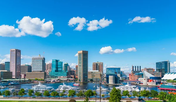 Baltimore Maryland Eua Baltimore Skyline Dia Ensolarado — Fotografia de Stock