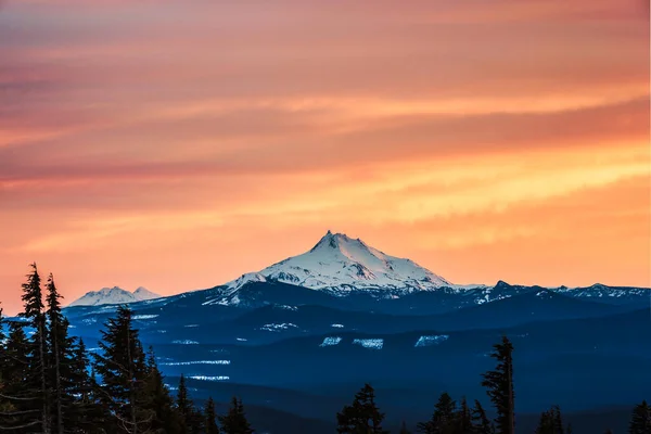 Scenic View Jefferson Sunset Winter Oregon Usa — Stock Photo, Image