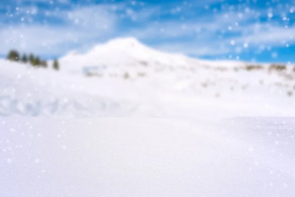 Sneeuw Vloer Voorgrond Met Sneeuw Berg Achtergrond Klaar Voor Product — Stockfoto