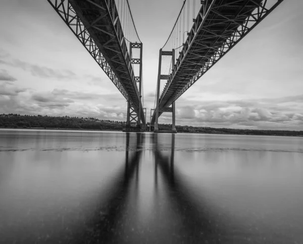 Scene Narrows Steel Bridge Tacoma Washington Usa — стоковое фото