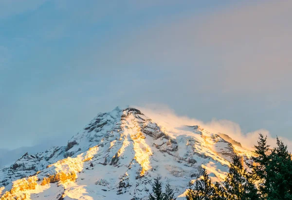 Vista Panorâmica Topo Baker Coberto Com Neve Washington Eua — Fotografia de Stock