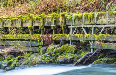 millrace  in old grist mill,Washington,usa. clipart
