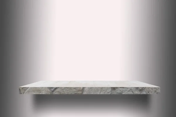 Empty Rock Shelves Top Ready Product Display Montage White Background — Stock Photo, Image