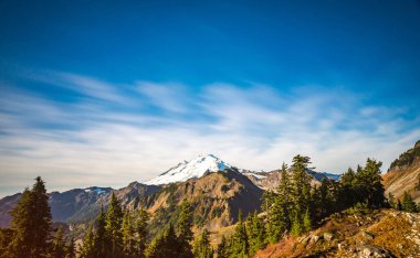 Artist Point yürüyüş alanından Baker Dağı manzaralı bir yer. Baker Snoqualmie Ulusal Orman Parkı, Washington, ABD..