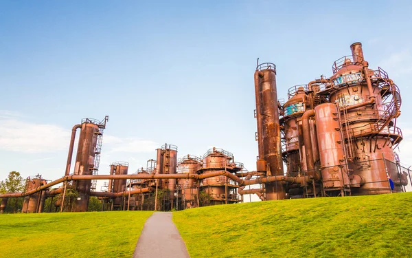 Gas Works Park Sunny Day Quasi Tramonto Seattle Washington Stati — Foto Stock