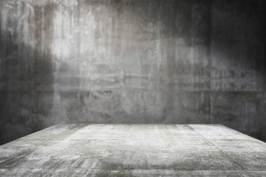 boş tablo üstü ürün görüntüleme montajı için hazır; çimento tablo ve gri çimento arkaplan..