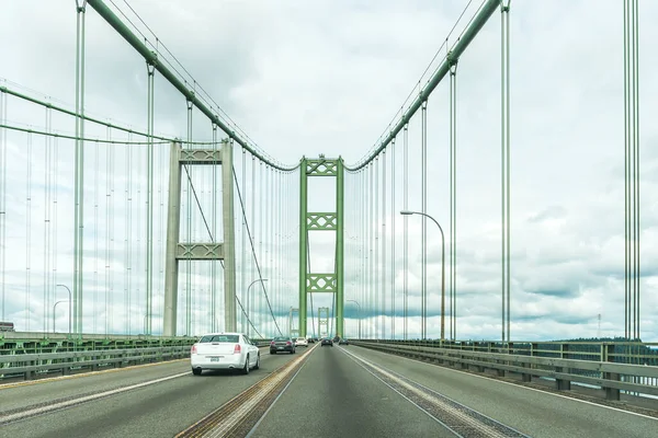 Escena Sobre Puente Acero Narrows Tacoma Washington — Foto de Stock