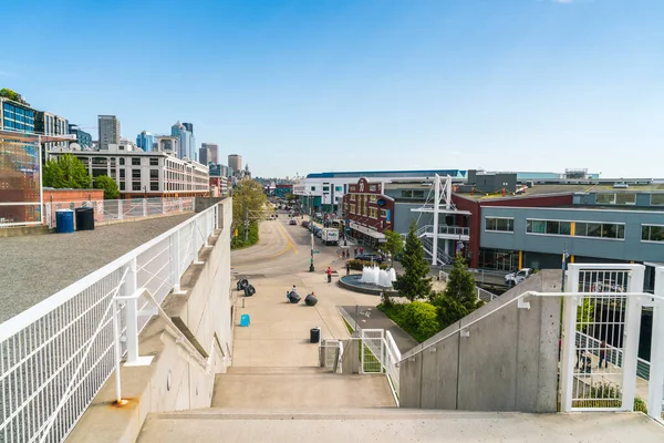 Seattle Washington Frente Seattle Waetr Día Soleado Solo Para Uso — Foto de Stock