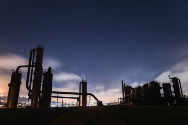 Gas Works Park at night Seattle,Washington,USA. clipart