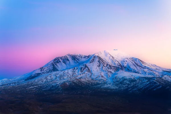 Vista Panorámica Helens Con Nieve Cubierta Invierno Atardecer Mount Helens — Foto de Stock