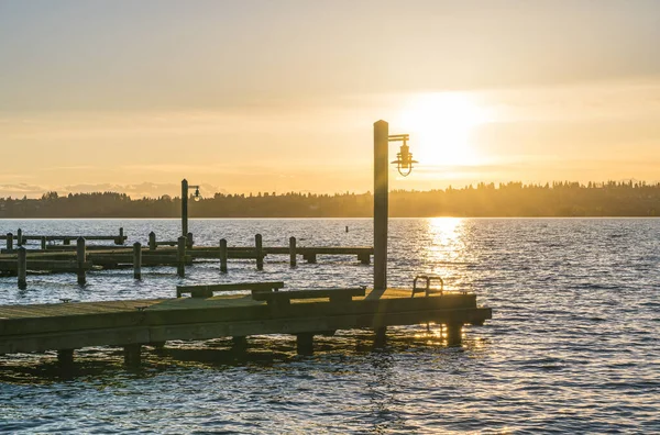 Vacker Yatch Docka Solnedgången — Stockfoto