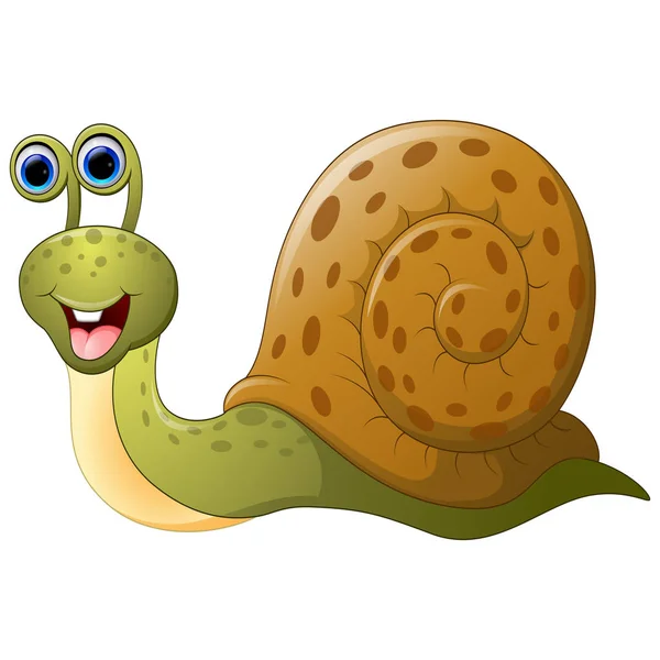 Lindo caracol de dibujos animados — Vector de stock