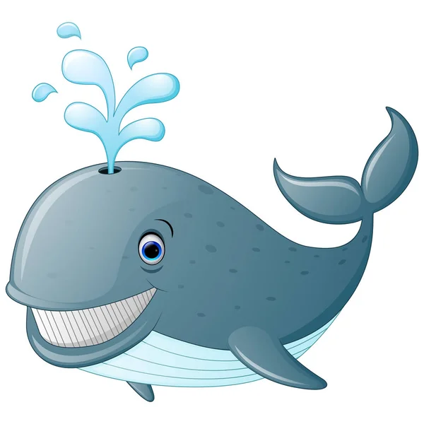 Cute cartoon whale — Stock Vector