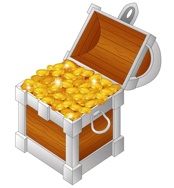 Treasure chest elszigetelt háttér — Stock Vector