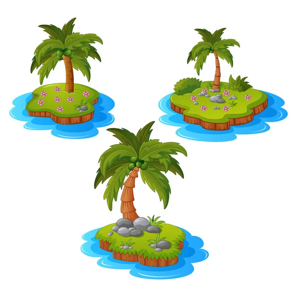 Conjunto de isla tropical — Archivo Imágenes Vectoriales