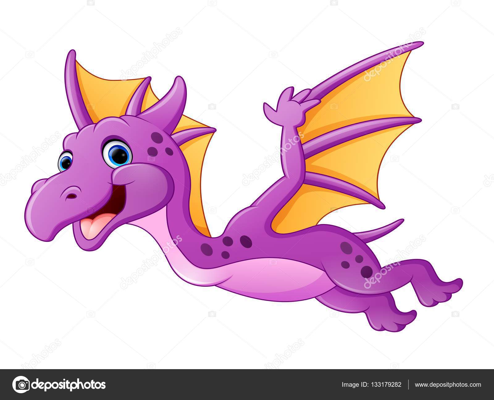 lindo dragón volando — Vector de stock © dualoro #133179282
