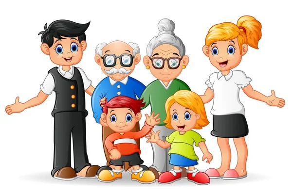 Glückliche Cartoon-Familie — Stockvektor