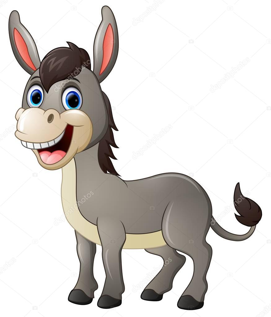 Cartoon donkey smile and happy — Stock Vector © dualoro #133179658