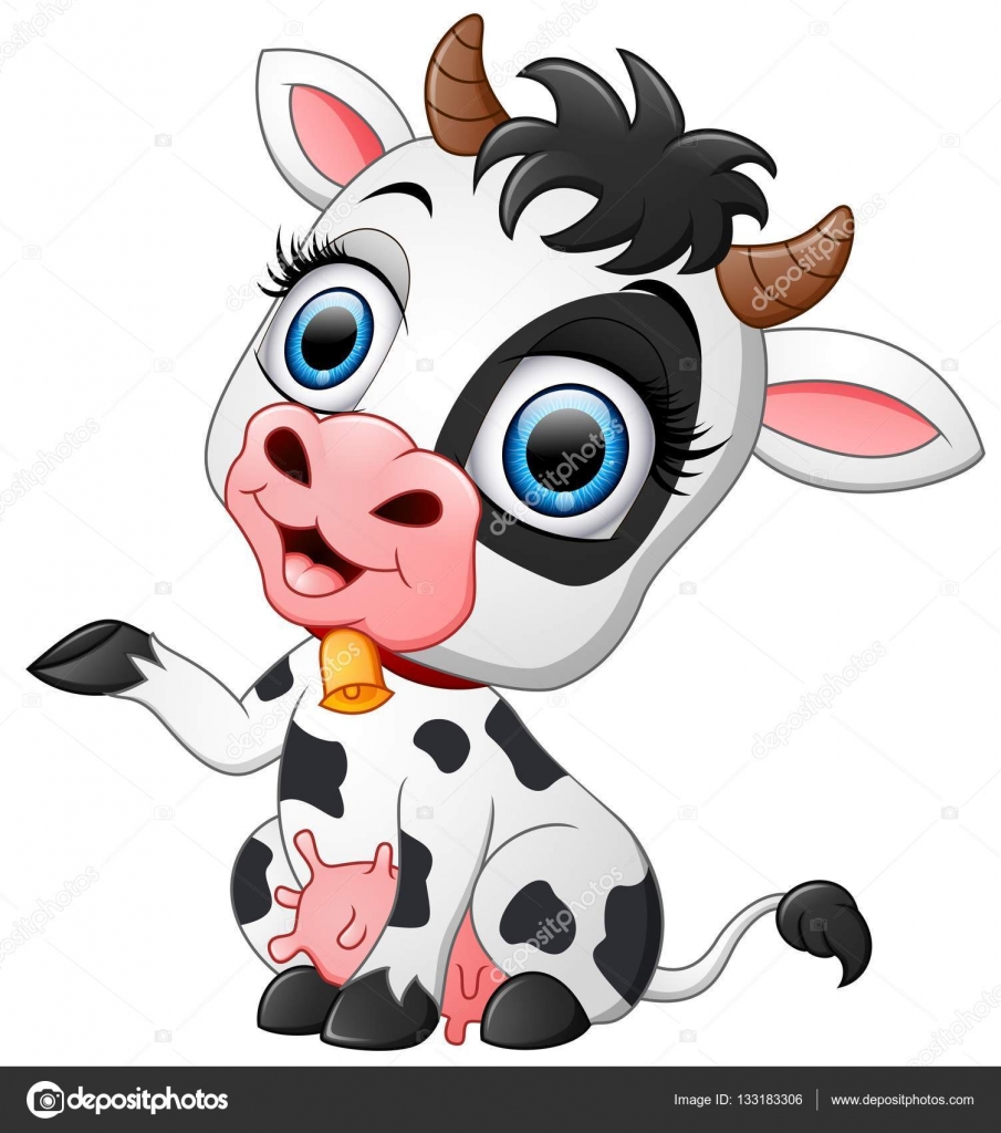Lindo bebe vaca imágenes de stock de arte vectorial | Depositphotos