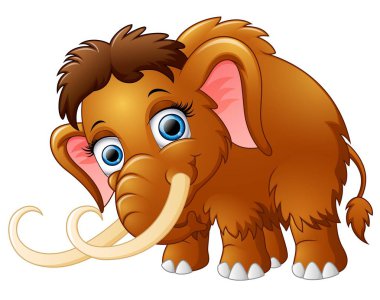 Cartoon mammoth isolated on white background clipart