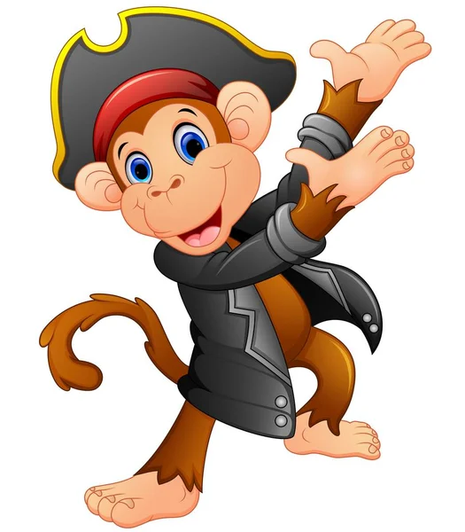 可爱的海盗猴呈现 — 图库矢量图片